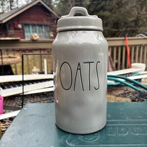 Rae Dunn Oats Gray Ceramic Storage Container